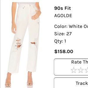 Agolde 90’s high rise white jeans